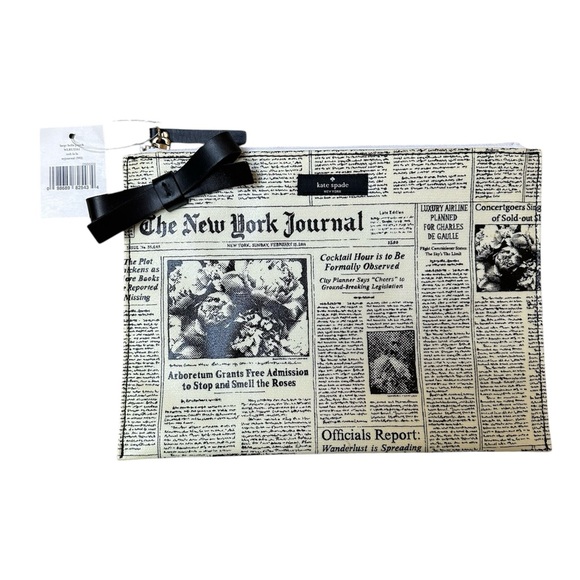 Kate Spade Newspaper Print Clutch - Picture 2 of 6